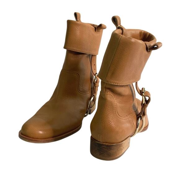 NWT CELINE Boho Equestrian Leather Buckle Boots MADE IN ITALY  SIZE 10 - Picture 4 of 16